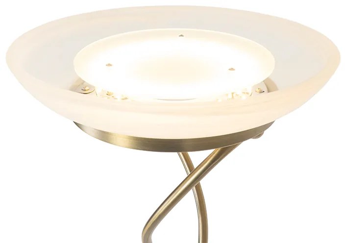 Candeeiro de pé bronze com LED e dimmer com luz de leitura - Empoli Moderno