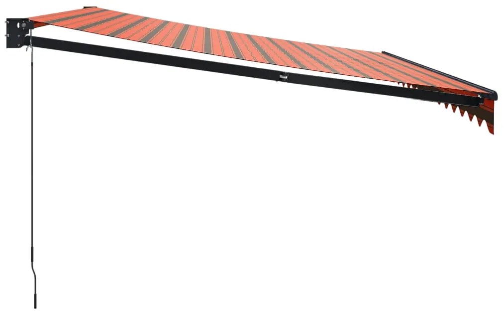 Toldo retrátil 4x3 m tecido e alumínio laranja e castanho
