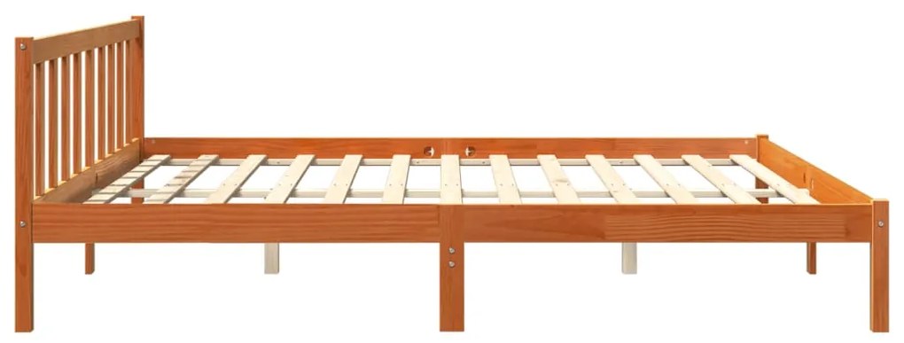 Cama sem colchão 180x200 cm pinho maciço castanho-mel