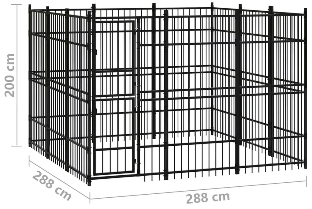 Canil de exterior 8,29 m² aço