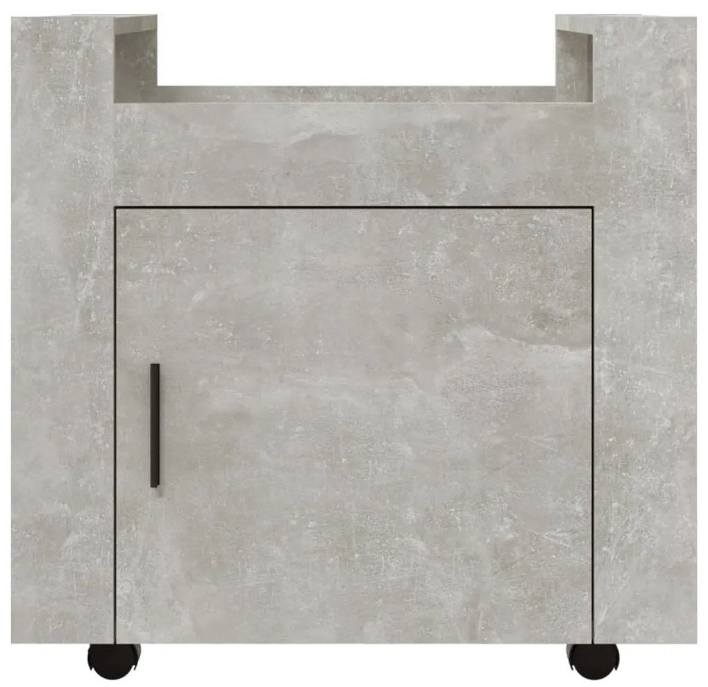 Trólei secretária 60x45x60 cm derivados madeira cinza cimento