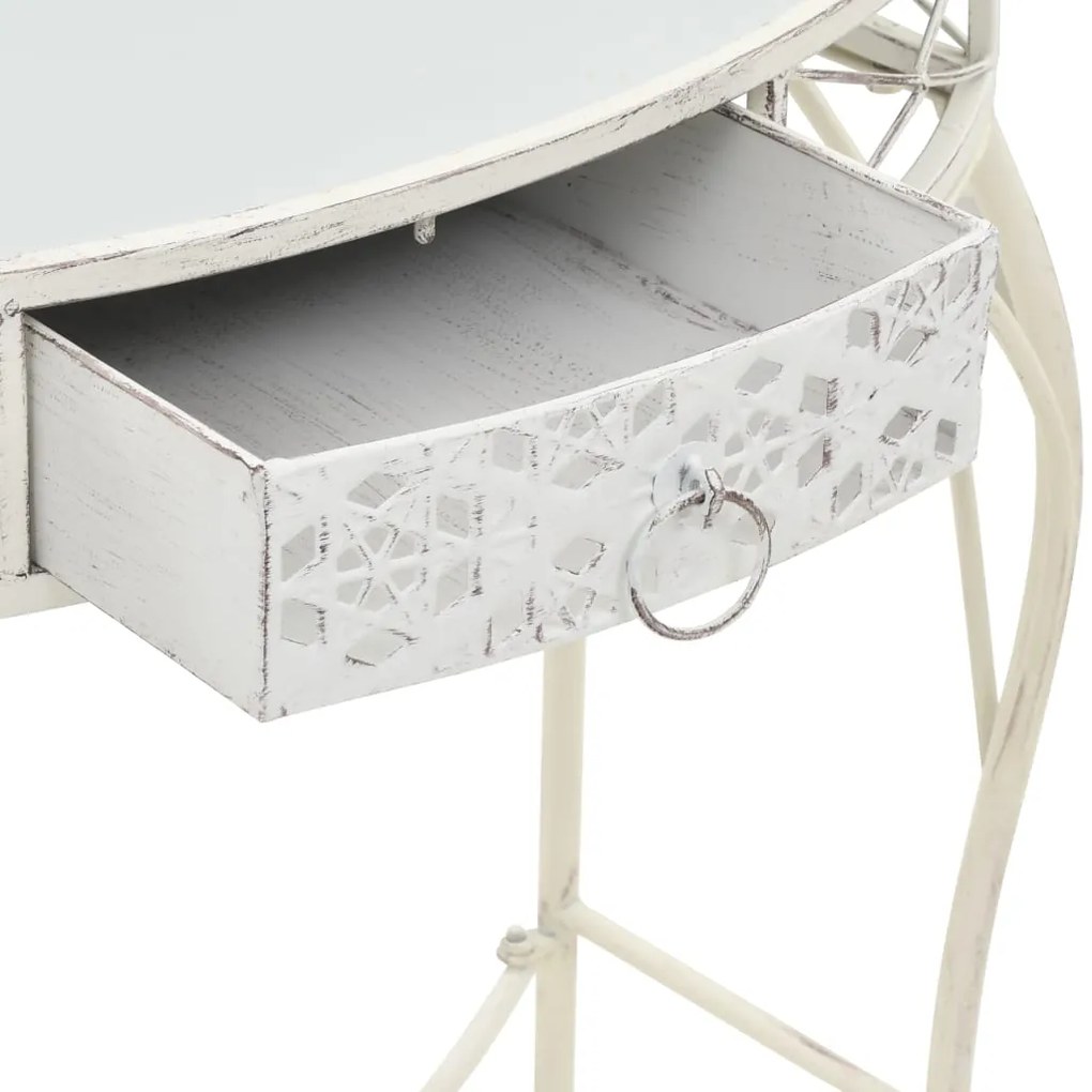 vidaXL Mesa de apoio estilo francês 82x39x76 cm metal branco