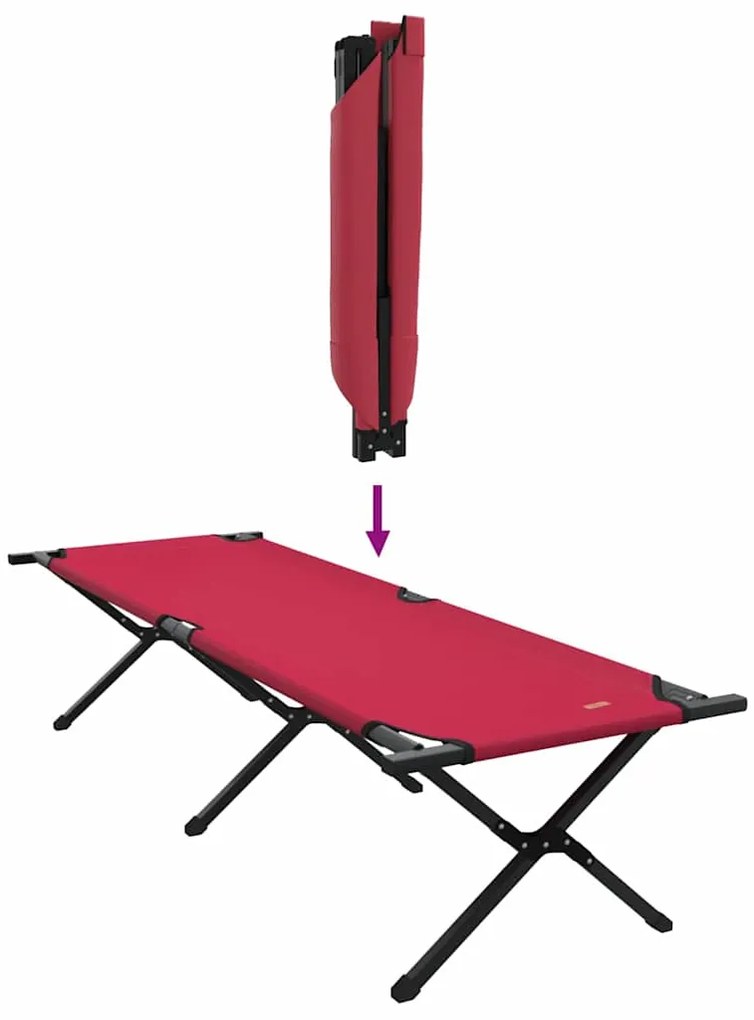Camas dobráveis 2 pcs com bolsa Vermelho 600D Tecido Oxford