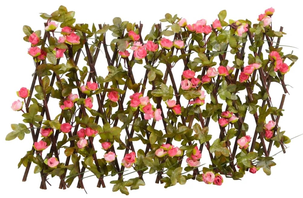  Treliça hera artificial extensível 5 pcs 180x20 cm rosa escuro