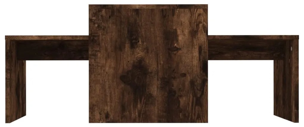 Conjunto mesas centro 100x48x40 cm derivados madeira cor fumado