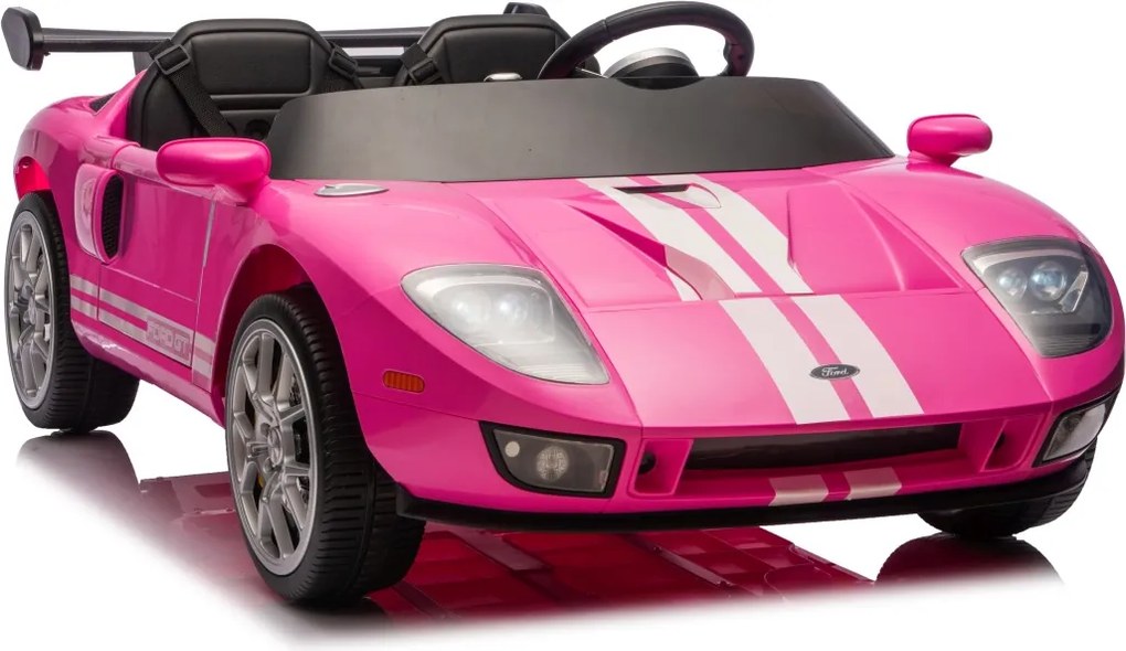 Carro elétrico para Crianças 24V 4x4 Ford GT Rodas Espuma EVA, assento couro ecológico Rosa