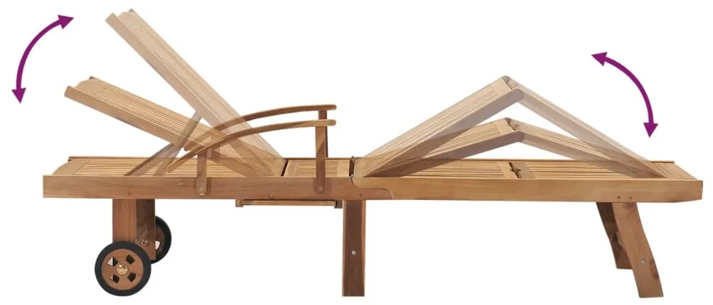 Espreguiçadeira com mesa madeira teca maciça