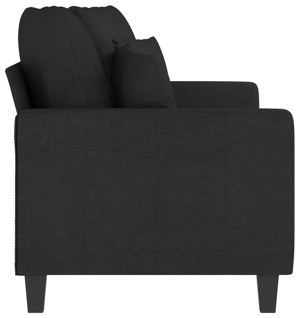 Sofá de 2 lugares tecido 140 cm preto