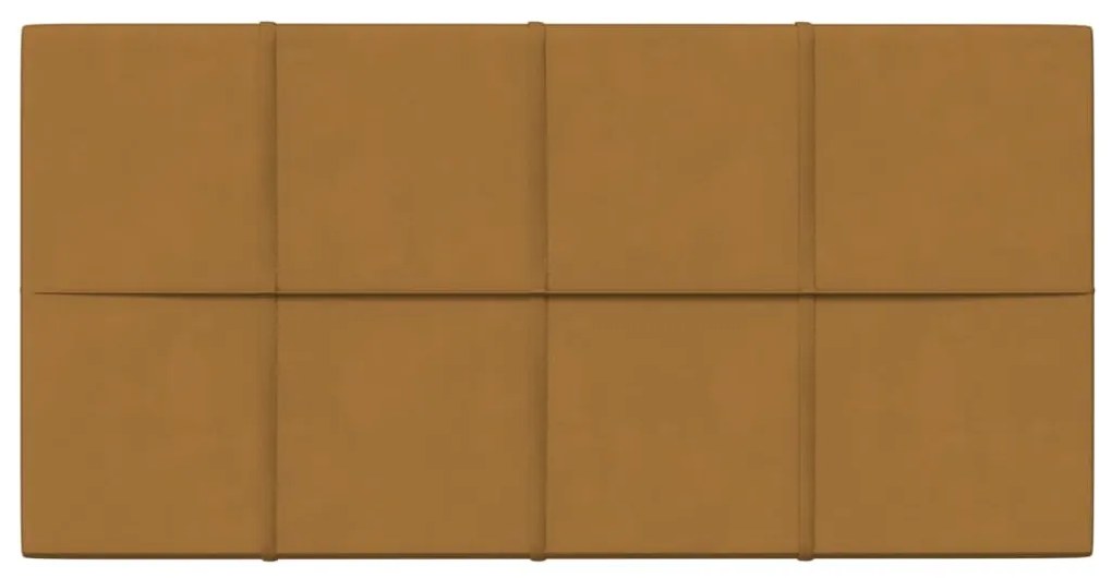 Painel de parede 12 pcs 60x30 cm veludo 2,16 m² castanho