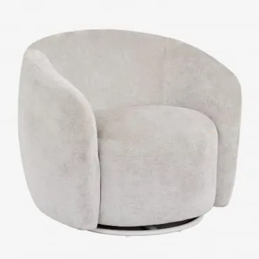 Pacote De 2 Poltronas Giratórias De Chenille Mieres Cinzento Areia - Sklum