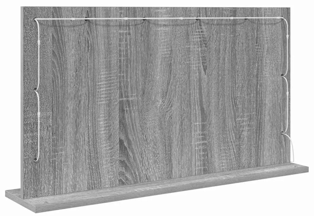 Espelho de Toucador Cinza Sonoma Painel de partículas, Vidro