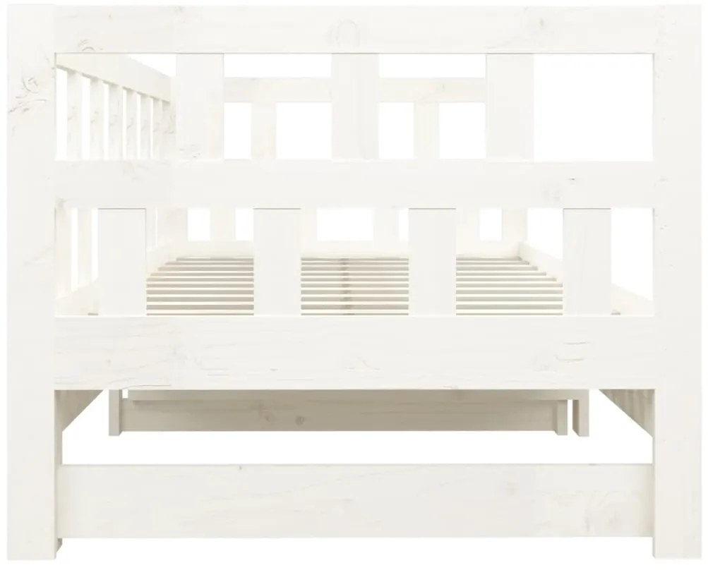 Sofá-cama de puxar 2x(90x200) cm pinho maciço branco