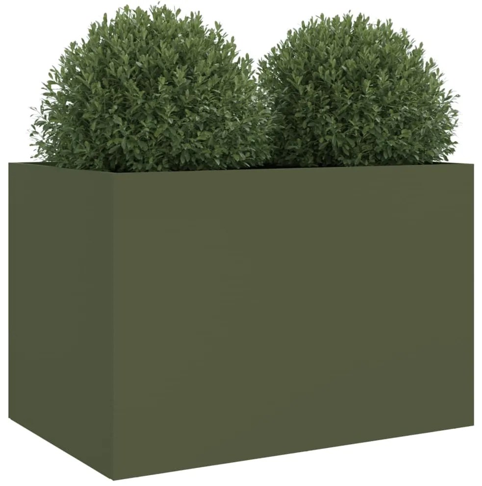 Vaso/floreira 62x40x39 cm aço verde azeitona