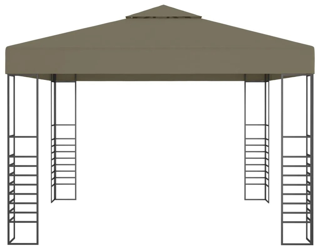 Tenda de jardim 3x3m 180 g/m² cinzento-acastanhado