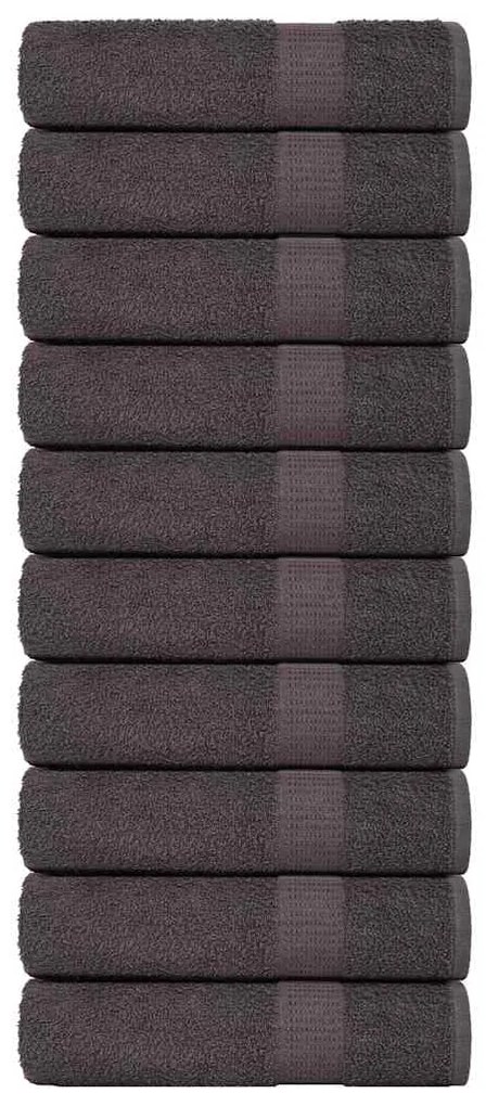 vidaXL Toalhas de mãos 10 pcs 50x100 cm 360 gsm 100% algodão antracite