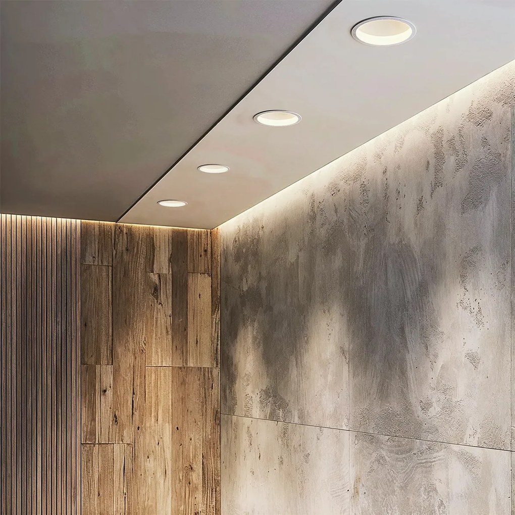 Conjunto de 6 Spot embutido branco giratório e inclinável - Liga