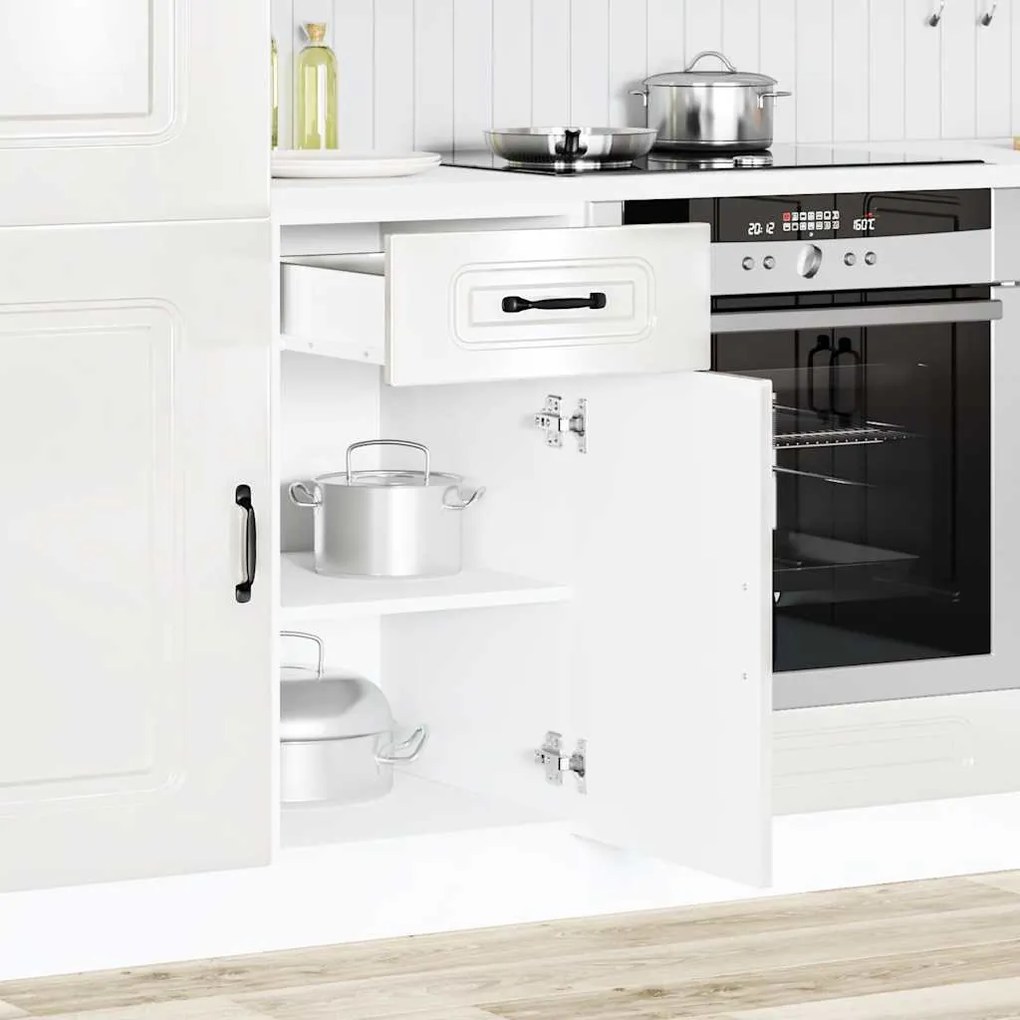 Armário de cozinha baixo Kalmar branco alto brilho