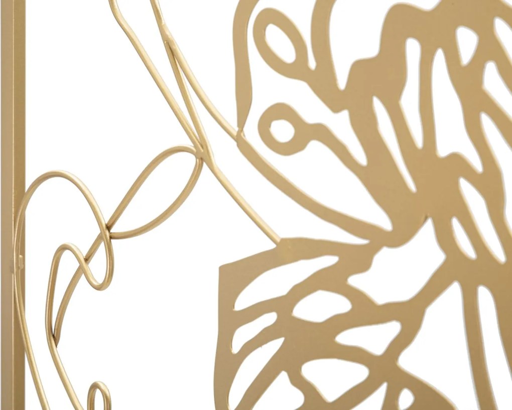 PAINEL DE PAREDE DE FERRO COM SUPERFÍCIE DOURADA 60X1X80 CM DOURADO
