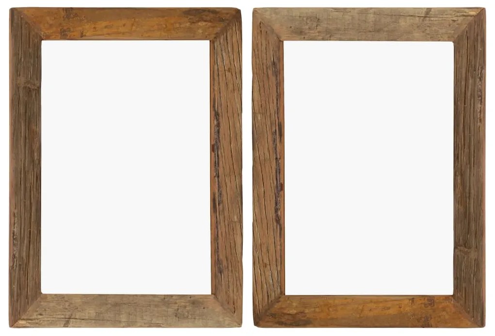 282896 vidaXL Molduras 2 pcs 40x50 cm madeira recuperada maciça e vidro