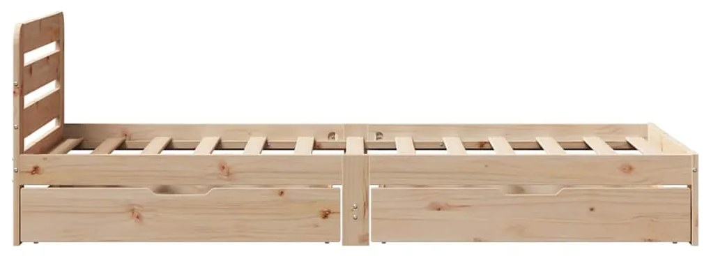 Cama sem colchão 75x190 cm madeira de pinho maciça