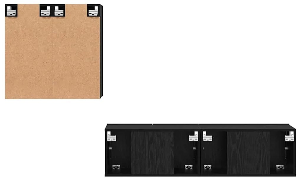 Conjunto de Armários para TV 4 pcs Carvalho Preto