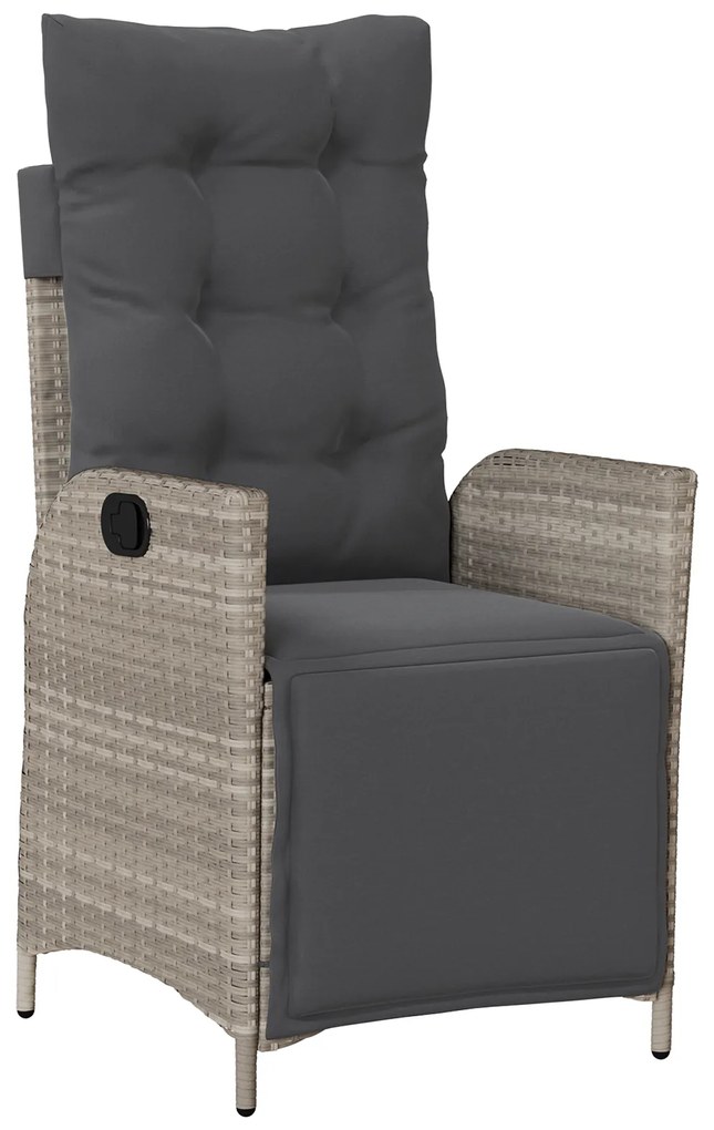 Conjunto de Jantar de Jardim de 5 Peças Vime PE Cinzento Claro