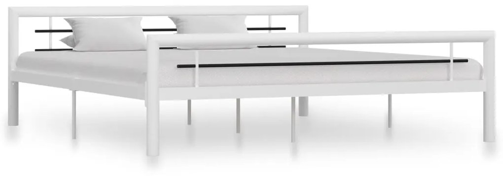 vidaXL Estrutura de cama 180x200 cm metal branco e preto