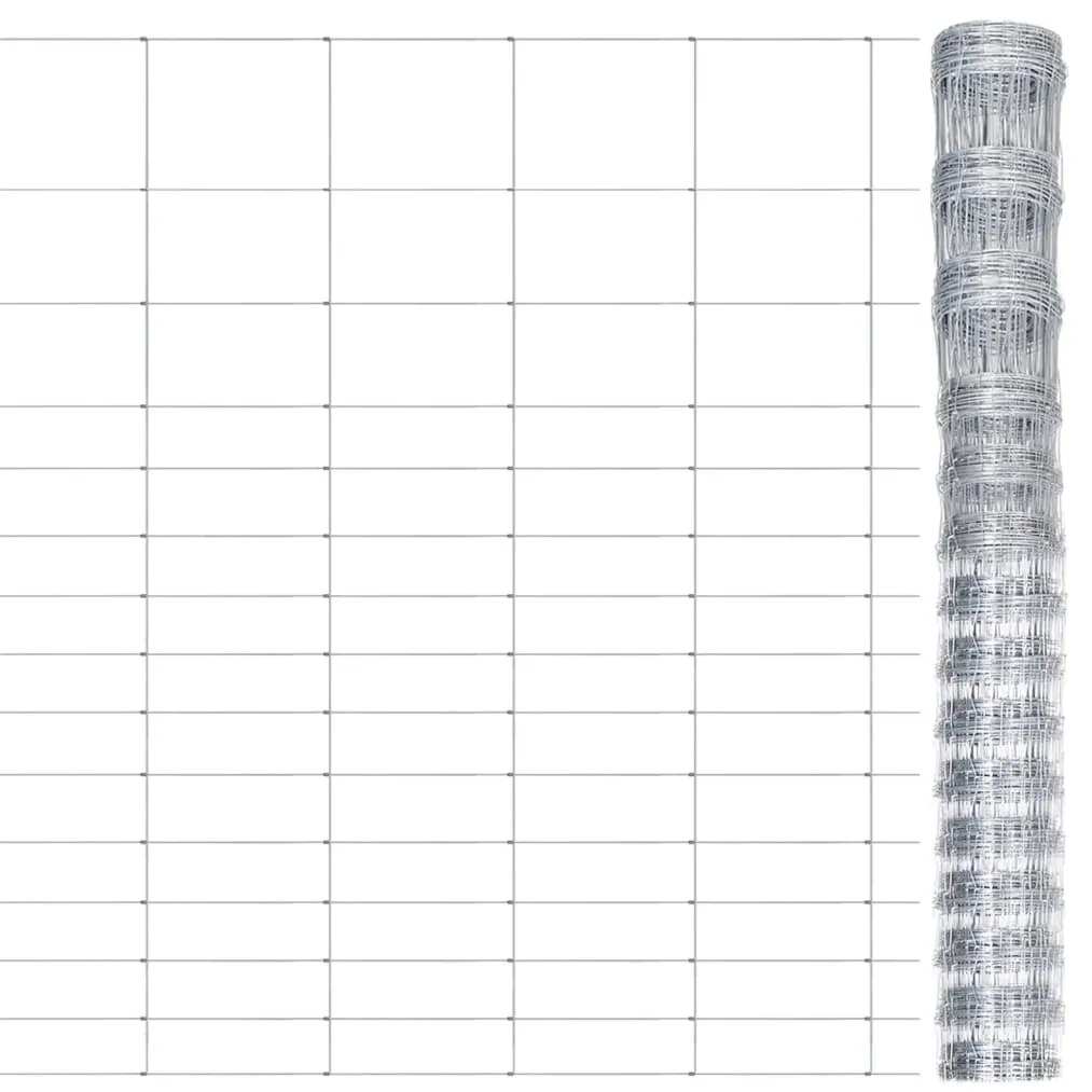 149509 vidaXL Cerca de jardim 50x1,6 m aço galvanizado prateado