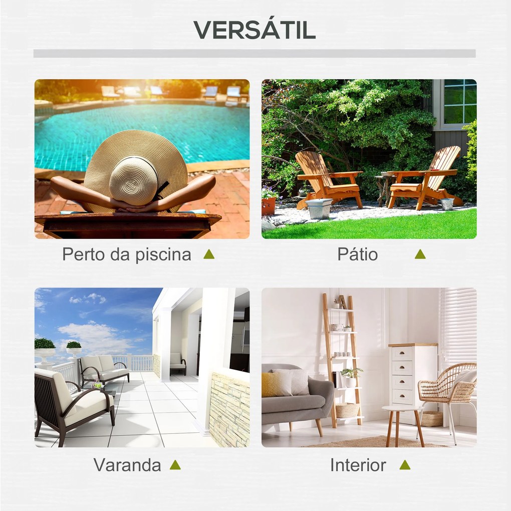 Conjunto de 2 Espreguiçadeiras de Jardim de Vime Reclináveis em 5 Posi