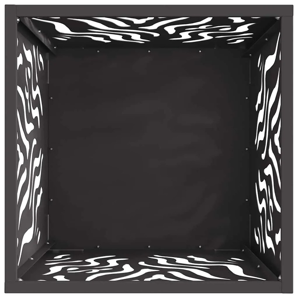 Fogueira Quadrada vidaXL Preta 40x40x40 cm em Aço