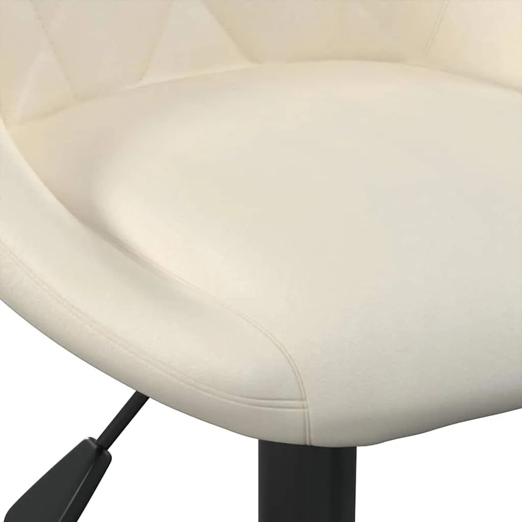 Cadeiras de jantar giratórias 2 pcs veludo cor creme