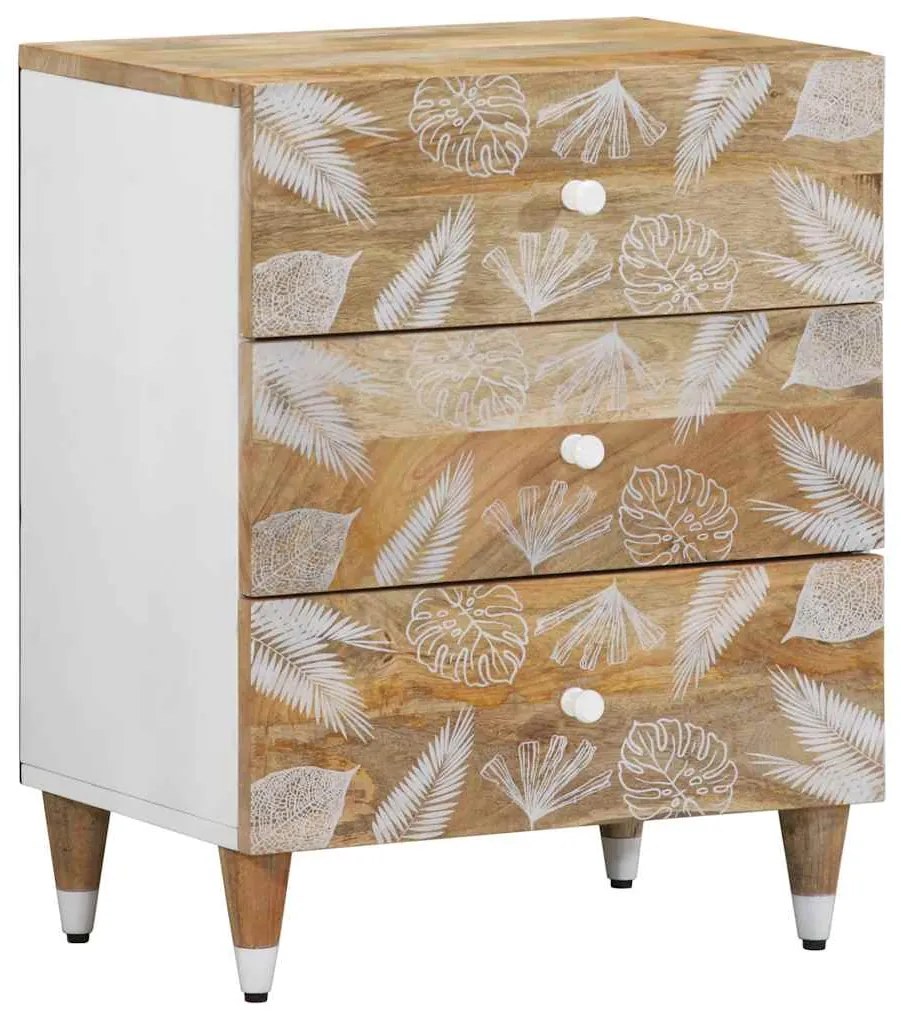 Mesa de cabeceira 50x33x60 cm madeira de mangueira maciça