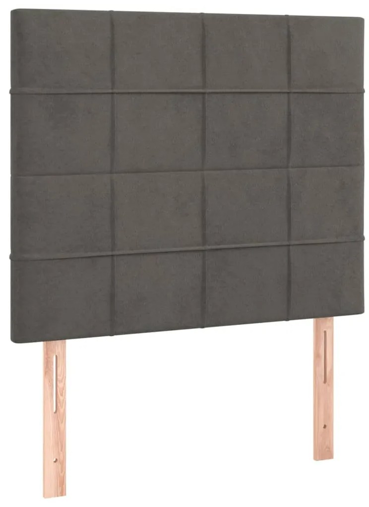 Cama com molas/colchão 80x200 cm veludo cinza-escuro