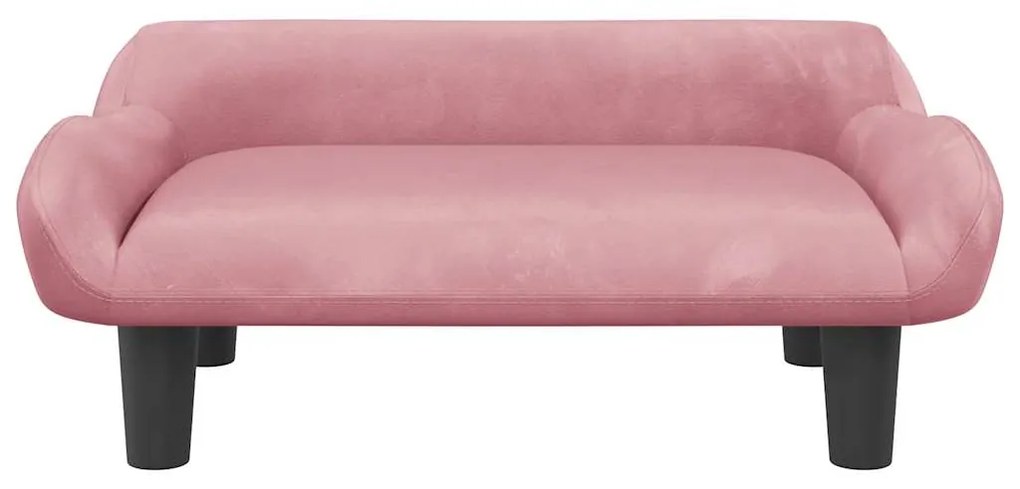 Cama para cães 70x40x24 cm veludo rosa