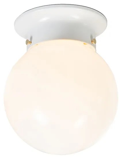Candeeiro de teto retro branco vidro opal - Scoop Retro