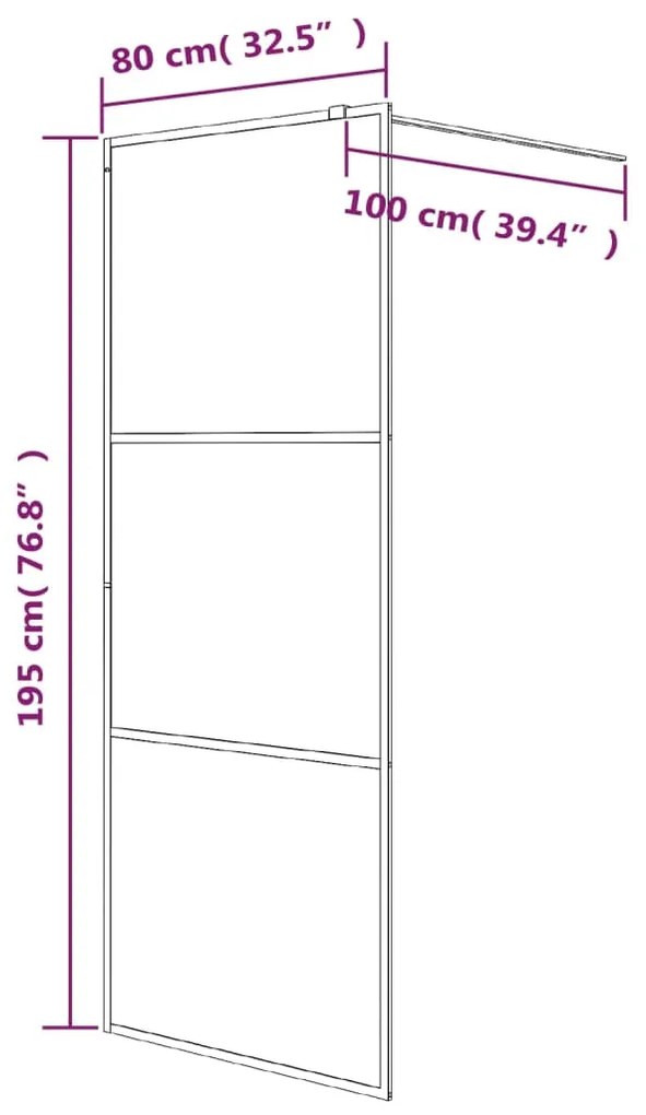 Divisória de chuveiro vidro transparente ESG 80x195 cm preto