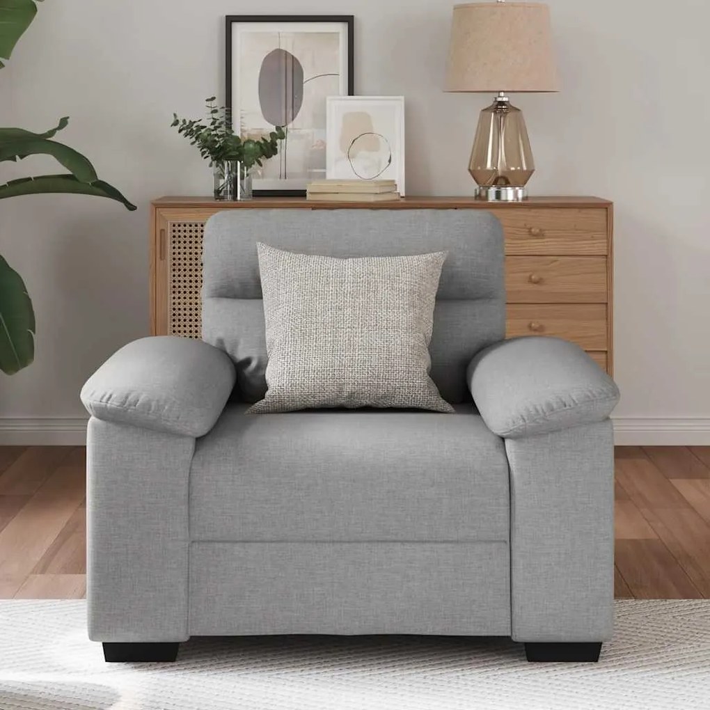 Poltrona 60 cm tecido cinzento nuvem