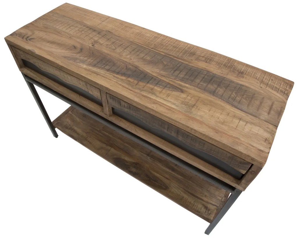 MESA CONSOLA YELLOWSTONE 118X40X80 CM (MADEIRA DE ACÁCIA NILÓTICA) CASTANHO E PRETO