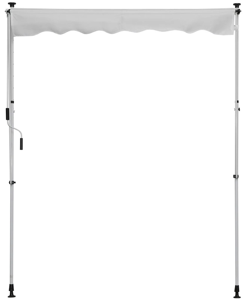 Outsunny Toldo Manual Retrátil 200x150 cm com Manivela de Alumínio Âng