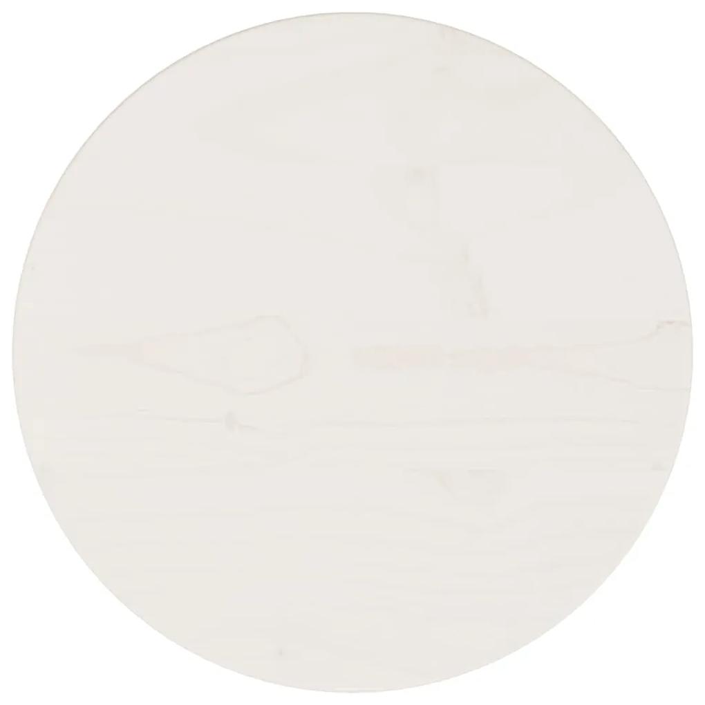 Tampo de mesa pinho maciço Ø30x2,5 cm branco