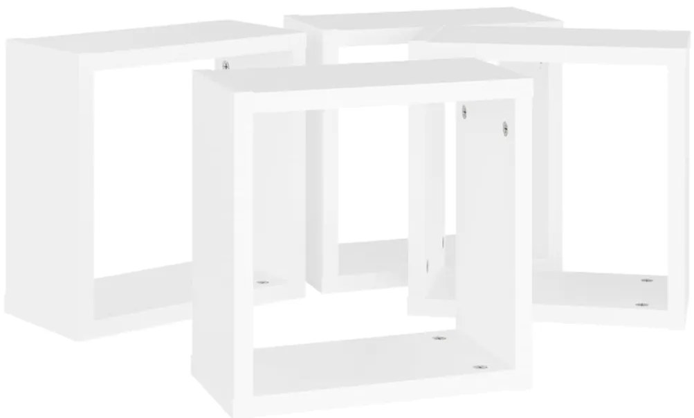 Prateleiras de parede em forma de cubo 4 pcs 30x15x30cm branco