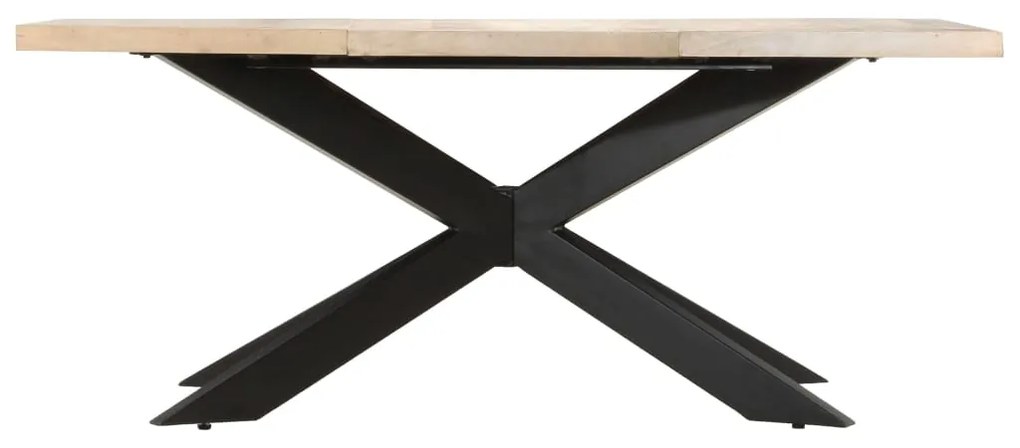 Mesa de jantar 180x90x76 cm madeira mangueira maciça branqueada