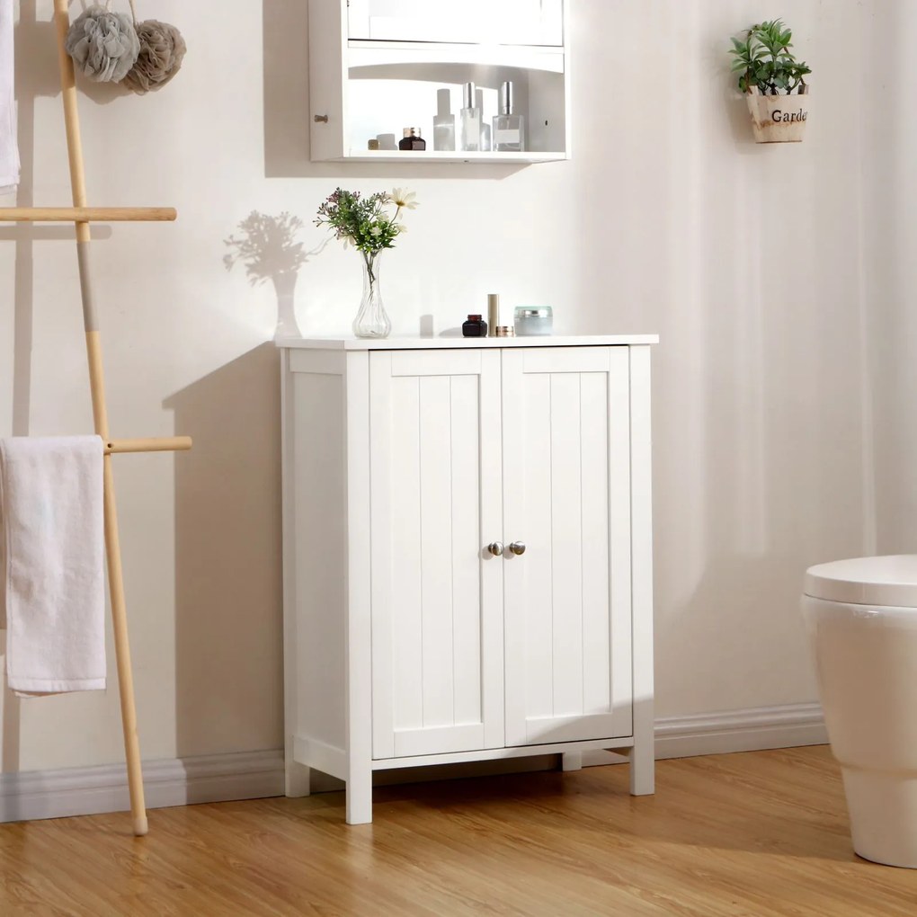 Armário de arrumação com porta dupla 60 x 80 x 30 cm branco