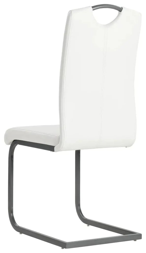 Cadeiras de jantar cantilever 4 pcs couro artificial branco