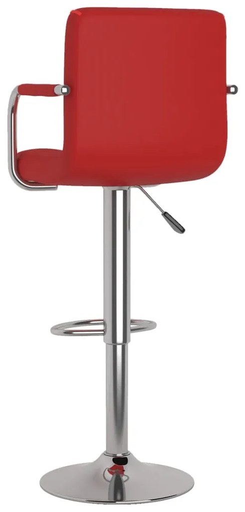 Bancos de bar 2 pcs couro artificial vermelho tinto