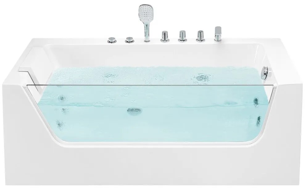 Banheira de hidromassagem de canto versão à esquerda em acrílico branco 170 x 80 cm PUQUIO Beliani