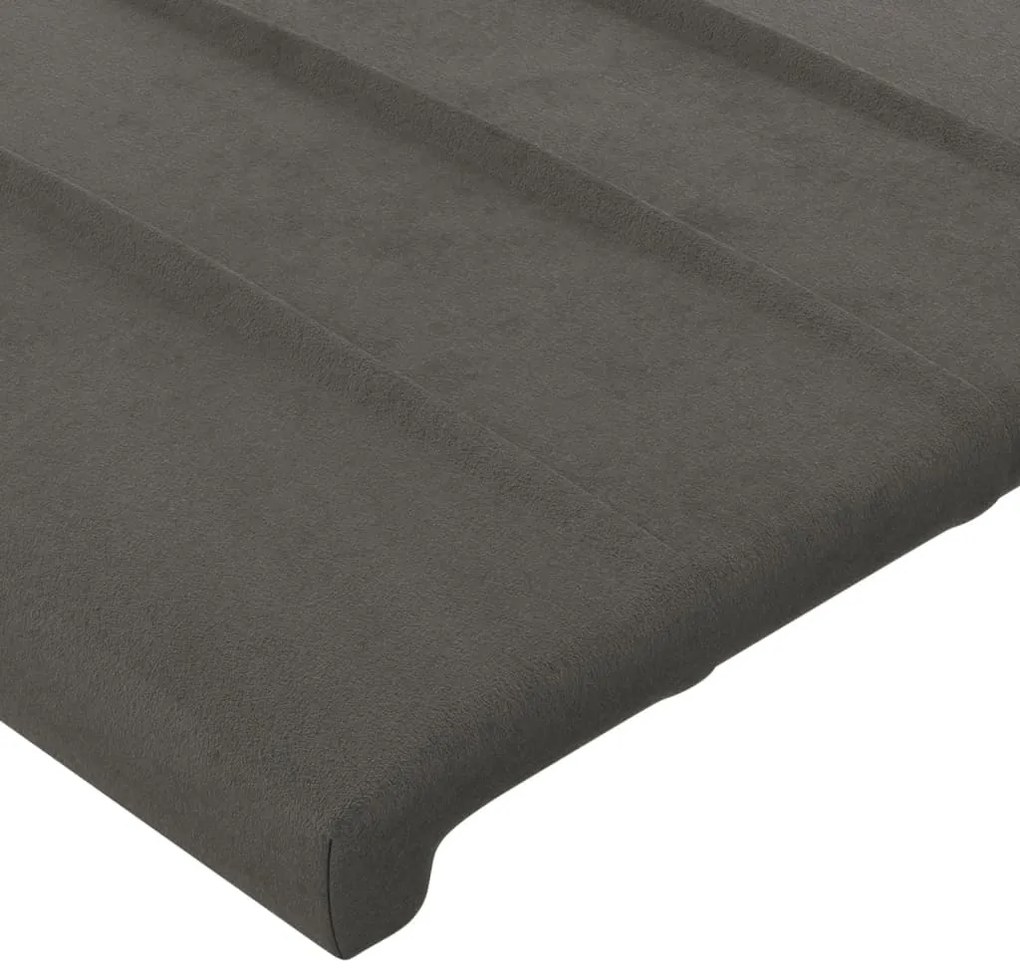 Cabeceira cama c/ luzes LED veludo 93x16x78/88cm cinza-escuro
