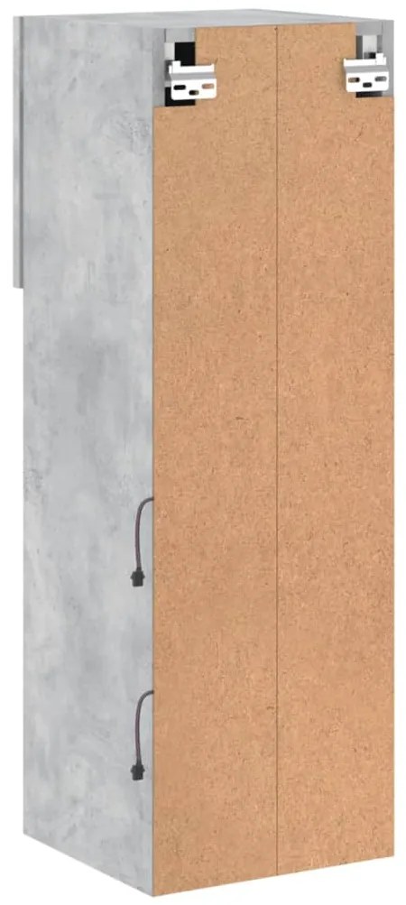 Móvel de TV com luzes LED 30,5x30x90 cm cinzento cimento