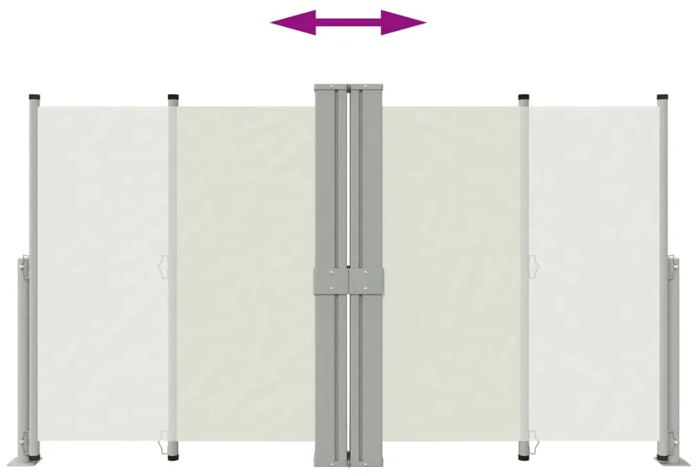 Toldo lateral retrátil 140x1200 cm cor creme