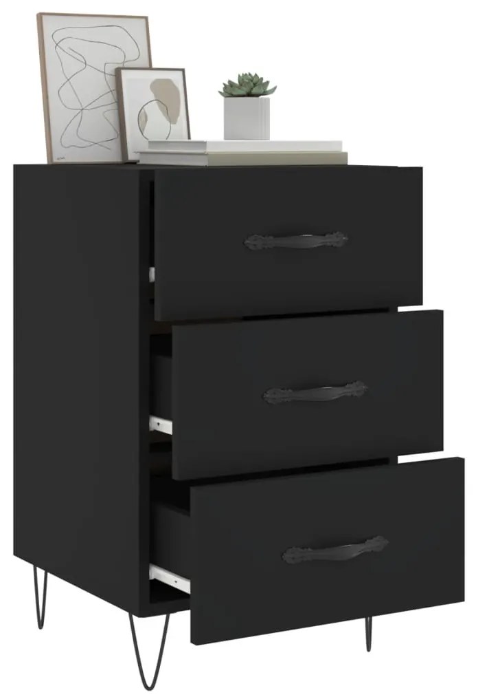 Mesa de cabeceira 40x40x66 cm derivados de madeira preto